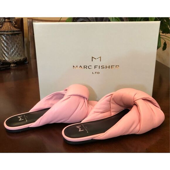 MARC FISHER - 🎉HP🎉 L Sz 5.5 “Ogalia” Pink Puffy Leather Slides. NEW IN BOX - Picture 15 of 16